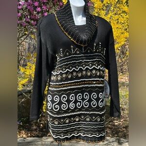 Vintage NWT 1994 All Point By Reference Beaded Sweater